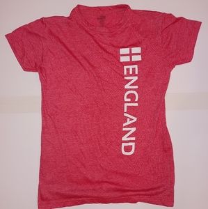 CitySports ENGLAND Women's relaxed fit crew neck tee Heather Red super Soft sz M